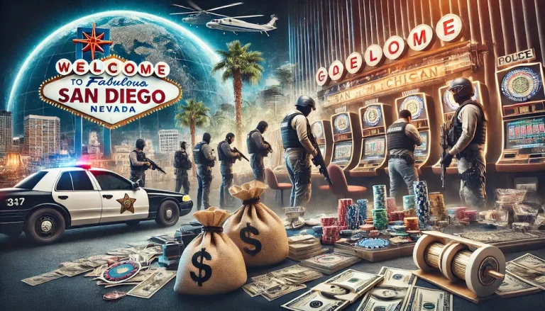 gambling raids in San Diego and Michigan