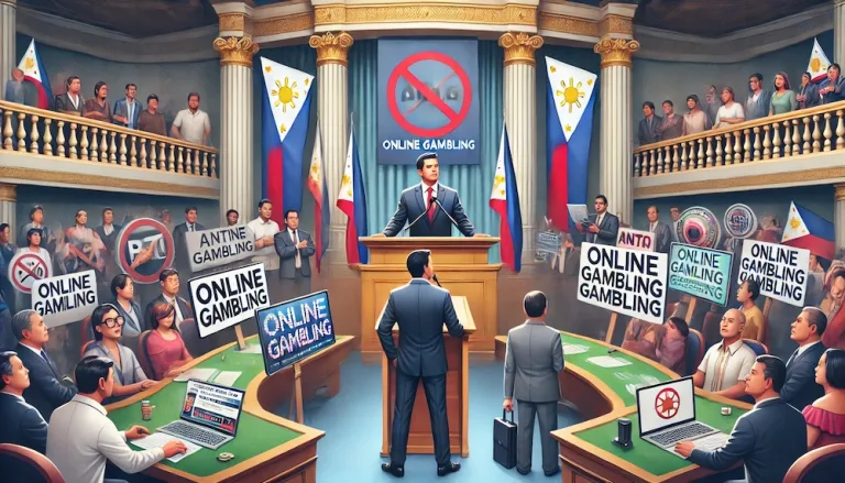 senator pushing for a comprehensive ban on online gambling in the Philippines