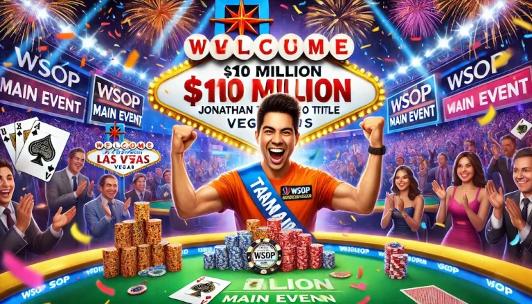 Jonathan Tamayo clinching the $10 million WSOP Main Event title in Vegas