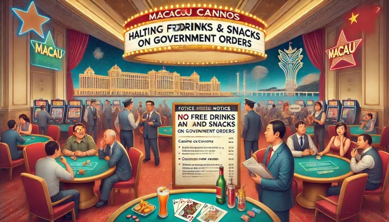 Macau casinos halting free drinks and snacks