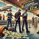 casino security guard being nabbed at an airport