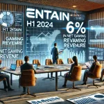 Entain's H1 2024 report showing a 6% increase in net gaming revenue